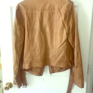 Camel colored leather jacket